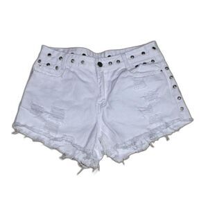 TwentyFourSeven White Cut Off Denim Shorts Size 38 EU/ 8 US